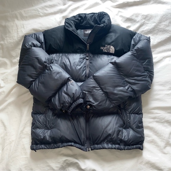 🌘 the north face nupste puffer in grey/black - Picture 1 of 4